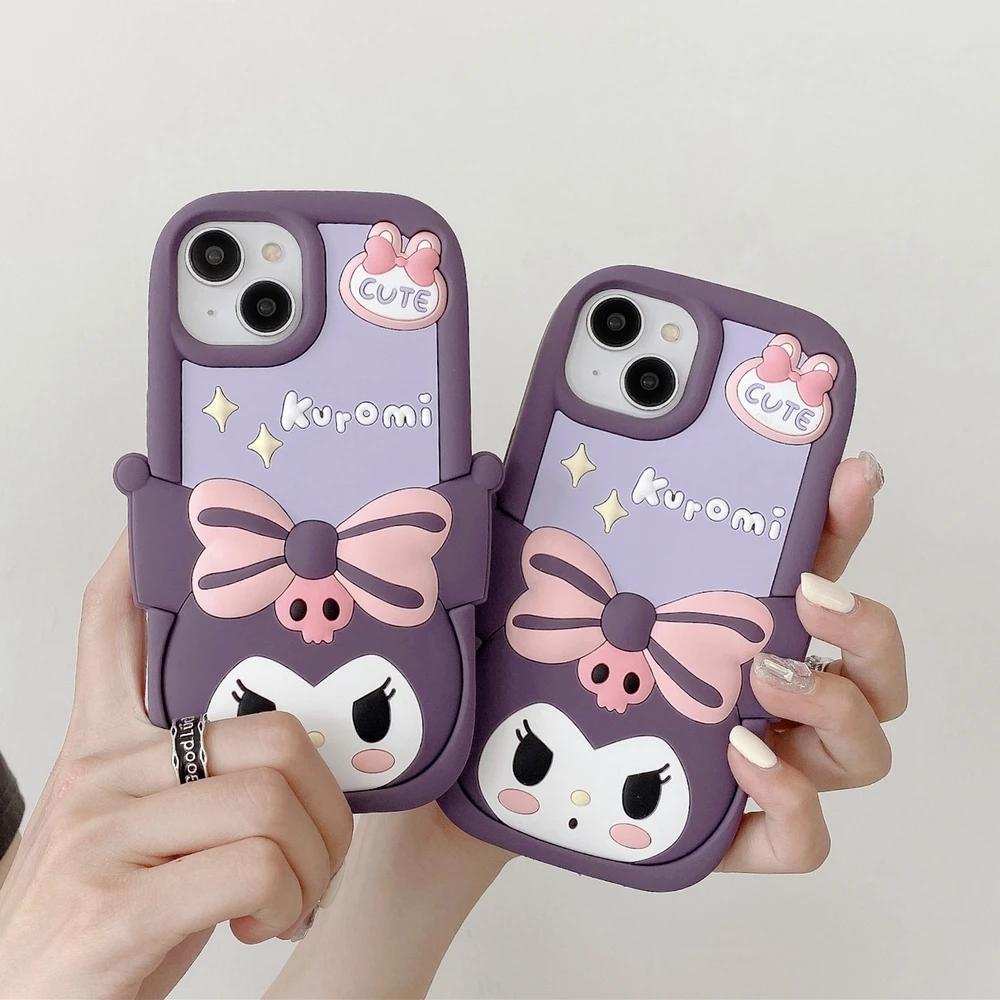 

3D Cute bow animals Full phone case For iphone 11 12 12Pro 12Promax 13 13Pro 13Promax 14Pro 14 14Prmax Protective soft shell