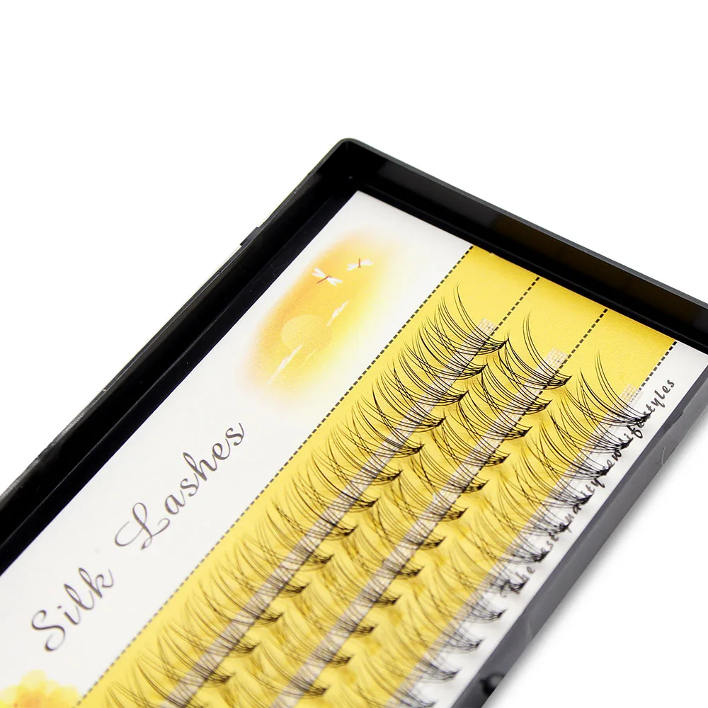 Big Capacity 60 Bundles 10D Silk Eyelash Extensions 0.1mm Thickness True Mink Cluster Eyelashes Individual Lashes Natural Style