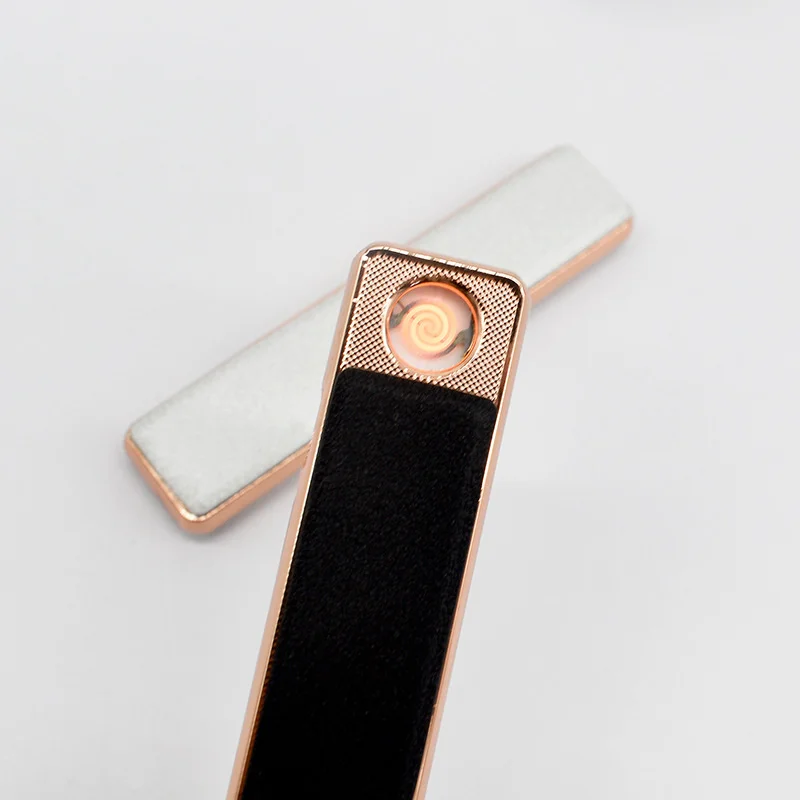 

Creative Thin Tungsten Lighter New USB Charging Personalized Lighters Windproof Small Metal Cigarette Lighter Gifts