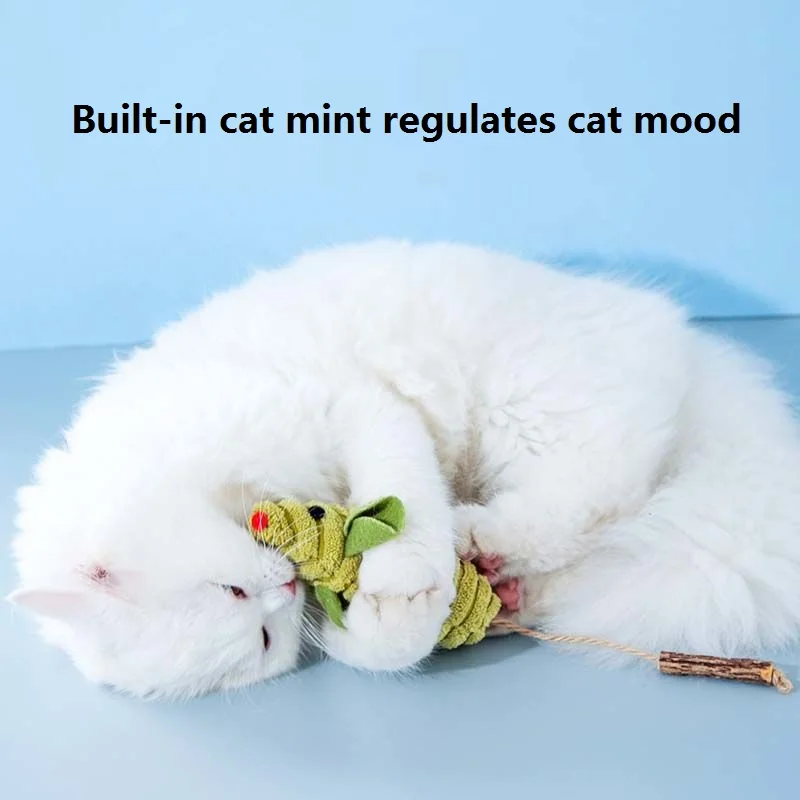 

Cat toy mint small mouse cat cat kitten tease cat stick fake mouse bite resistant wood polygonum pet toy