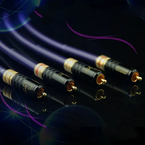 Пара Hi-Fi аудио RCA-кабелей Van Den Hul MC посеребренная медная сигнальная линия с разъемом WBT