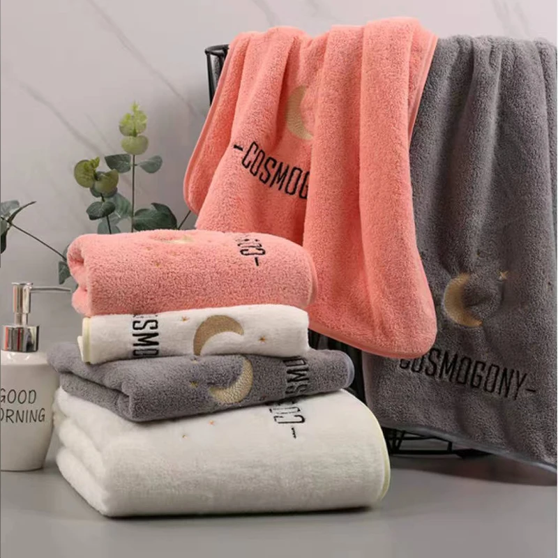 

Bath towel absorbent coral fleece is softer and absorbent than pure cotton, bath thickening, household three-piece set