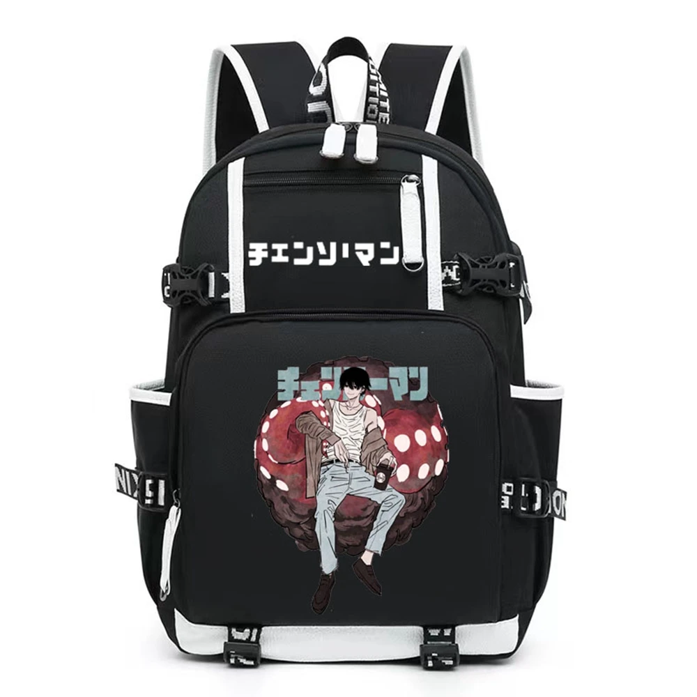 

Unisex Anime Cartoon Chainsaw Man Denji Pochita Makima Hayakawa Aki Power Travel Rucksack Casual Schoolbag Student Backpacks