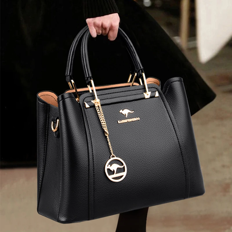 Ladies Large Capacity Shopping Brand Messenger Tote Women Leather Handbags Luxury Designer 3 Layers Shoulder Crossbody Bags