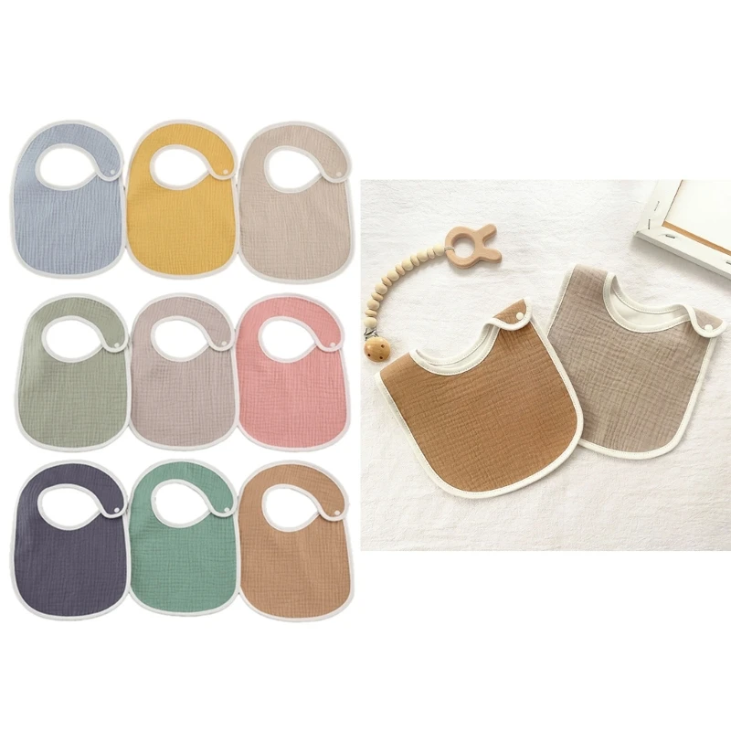 

Set of 3pcs Baby Bibs for Eating, Newborn Drooling Bib Saliva Towel High Absorbent Infant Unisex Solid Color Drool Towel 69HE