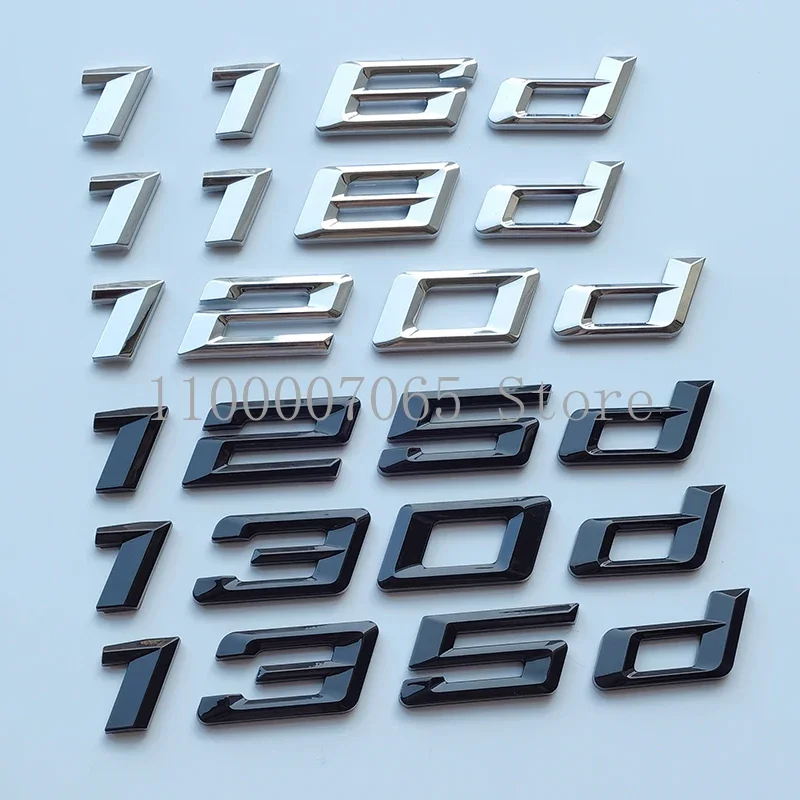 

New Numbers Letter 114d 116d 118d 120d 125d 128d 130d 135d 140d Top ABS Emblem for BMW 1 Series Car Trunk Nameplate Logo Sticker