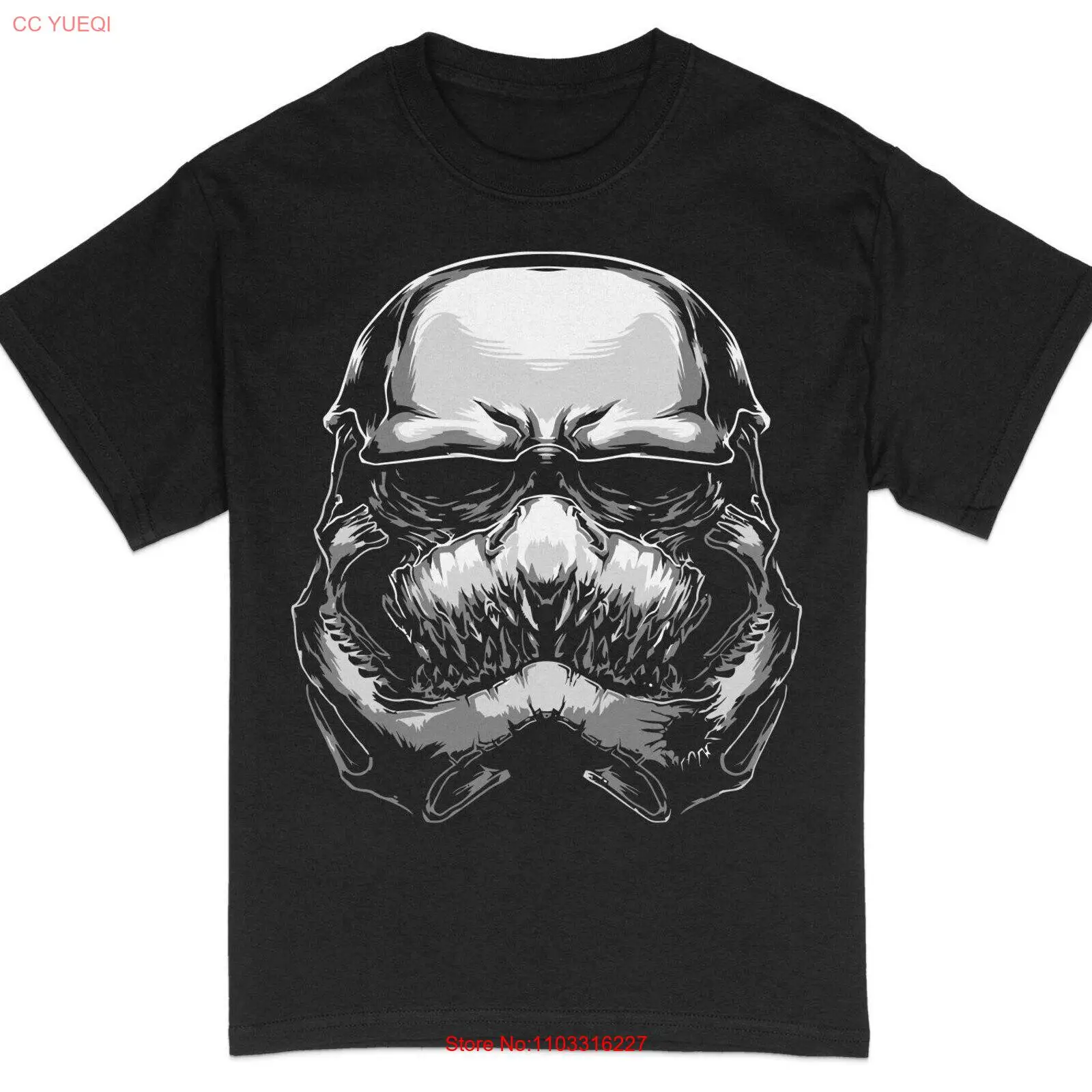 Мужская футболка с графическим рисунком изображением черепа Монохромное