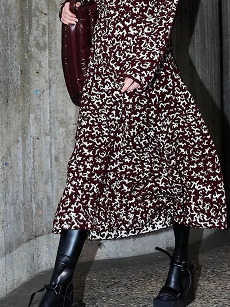 

Женская вязаная юбка миди с высокой талией и тиснением, элегантная винтажная длинная юбка, новинка 2022