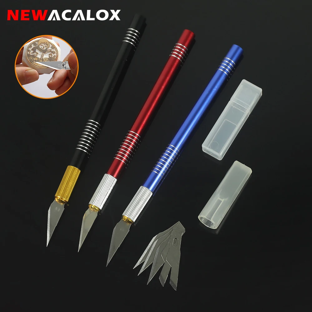 

NEWACALOX Precision Carving Craft Knife Hobby Knife Kit with 5Pcs Replacement Blades for Art/Scrapbooking/Stencil/Cutting/DIY