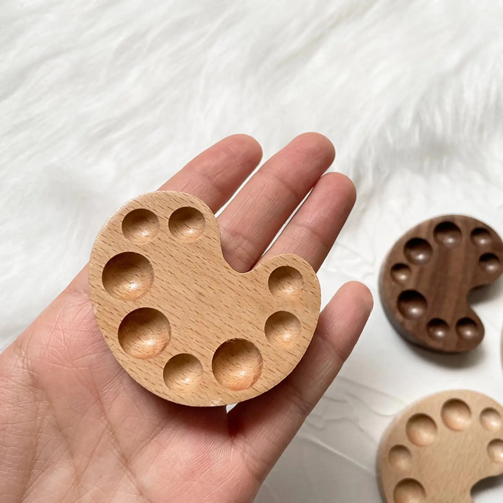 Empty Wooden Watercolor Palette Ins Style Travel Portable Mini Watercolor Acrylic Paint Box Square Tray Box Art Painting Supplie