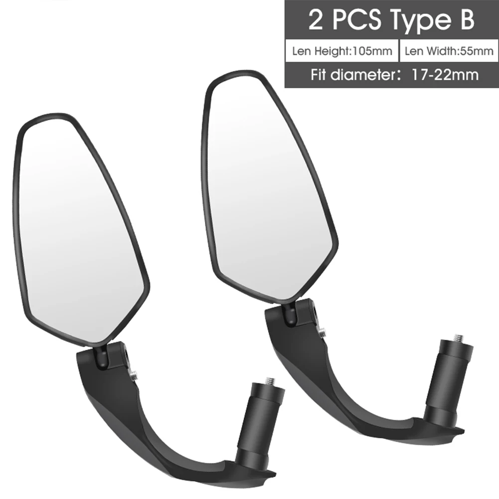 

2pcs Handlebar Mounted Outdoor Easy Install Bike Rearview Mirror Wide Angle Adjustable Rotatable With Wrench Replacement Parts
