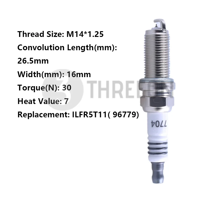 

THREEON 1/4/6 шт. KH7RTCI(7704) Иридиевые свечи зажигания для TOYOTA Senna Citroen Hyundai Kia Volvo заменить ILFR5T11(96779) M14 * 1,25