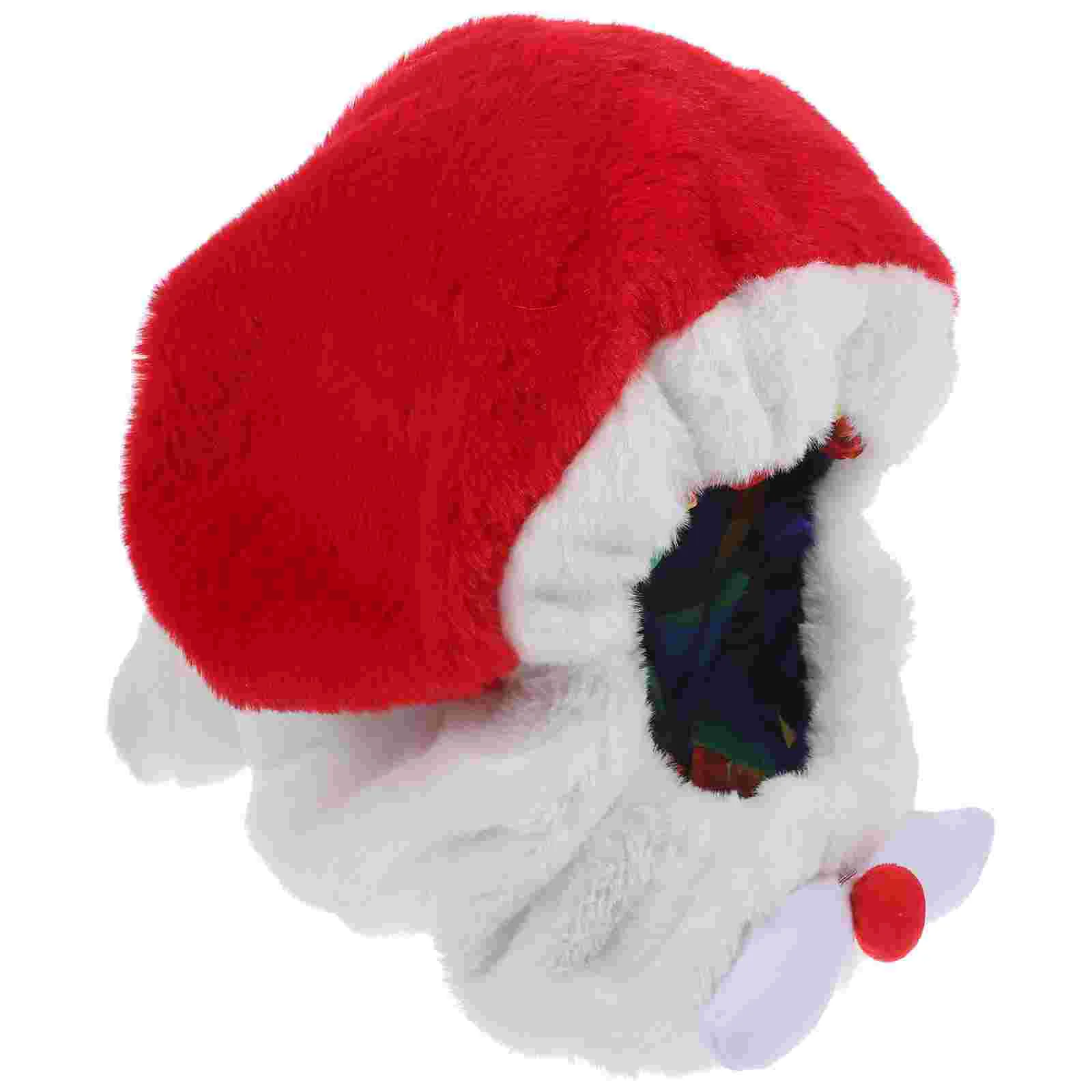 

Cover Hat Santa Claus Nativity Decor Helmet‘s Protector Polyester Motorcycle Motorbike Funny Heeds
