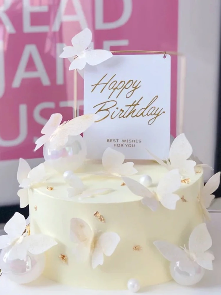 

Happy Birthday Cake Decorating Paper Butterfly Baby Shower Hand Painted Topper Pink Purple Butterfly Cake Topper Wedding Party