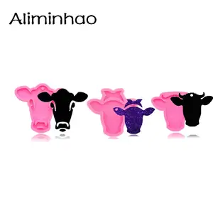 Блестящие брелоки DY0095 в виде коровыбыка, силиконовая форма, глина, сделай сам, изготовление ювелирных изделий с искусственной глазурью