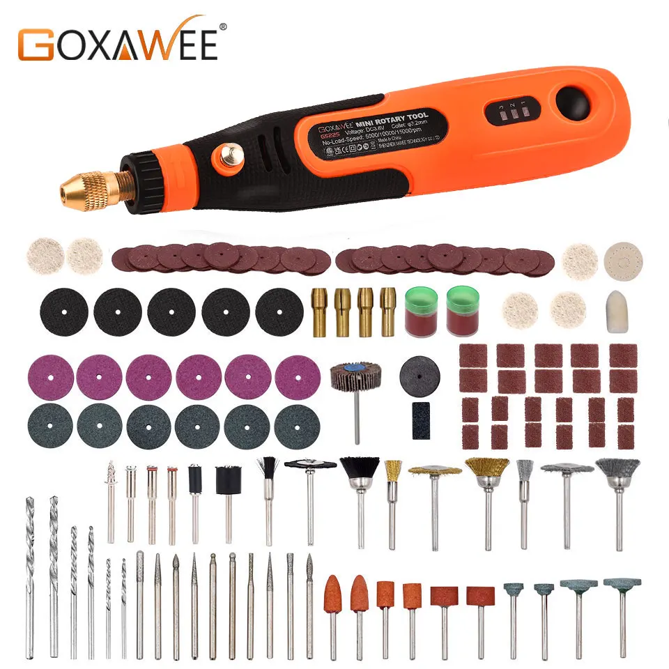 GOXAWEE гравер Электрический беспроводной мини-дрель шлифовальный станок для Dremel