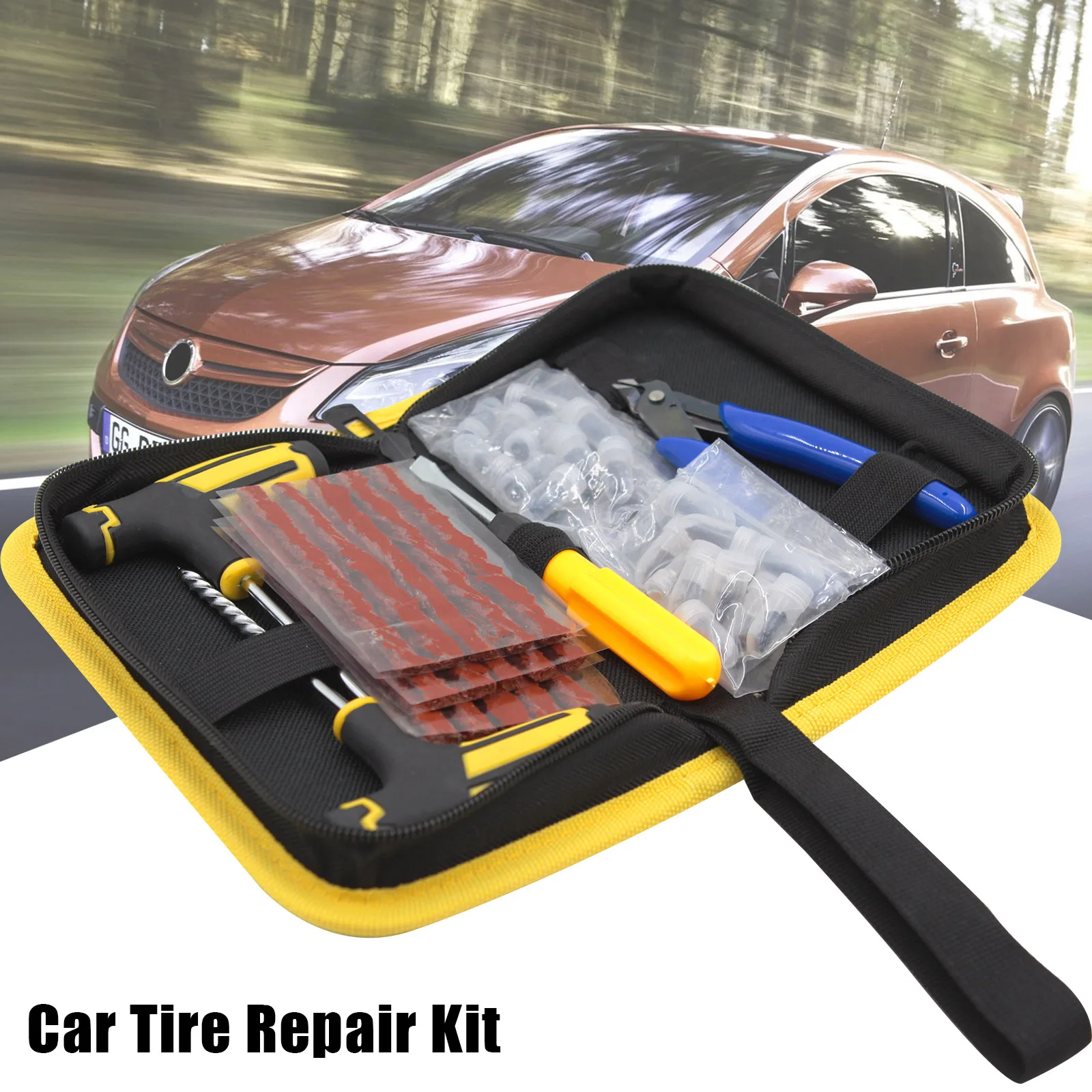 

Car Repair Tool Kit Studding Set Auto Bike Puncture Plug Garage Needle Nose Pliers Vacuum Film Nail Screws Removal Pin