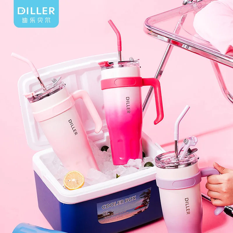 Diller 1100 мл Изолированная термобутылка для воды со льдом из нержавеющей стали 304 с