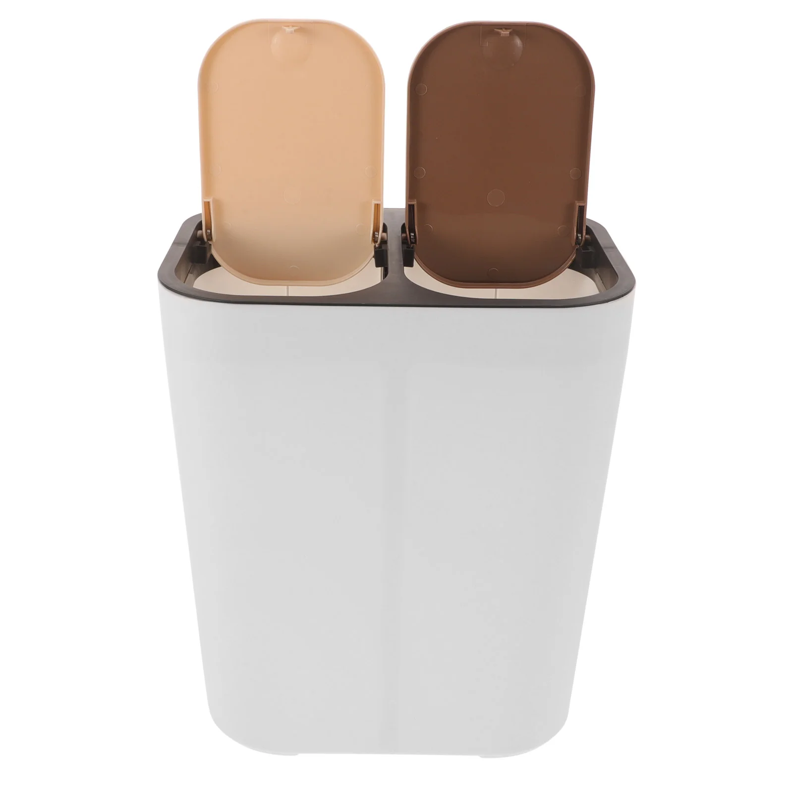 Двухцветный пластиковый мусорный бак |