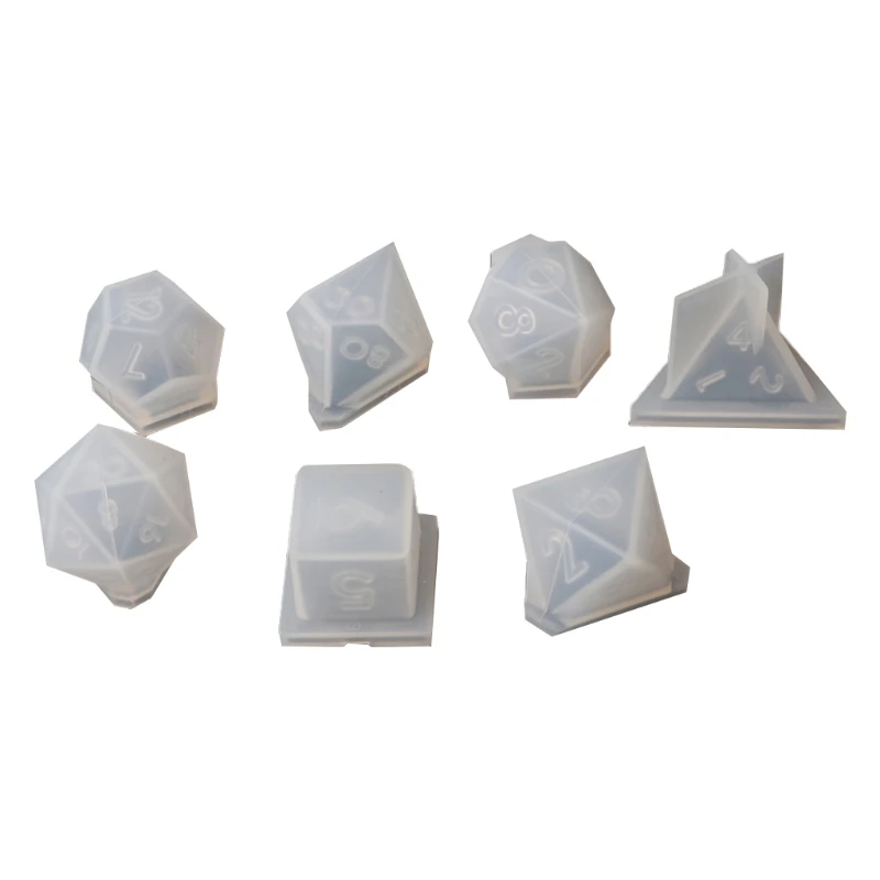 7 Shapes Dice Fillet Square Triangle Dice Mold Dice Digital Game Silicone Mould