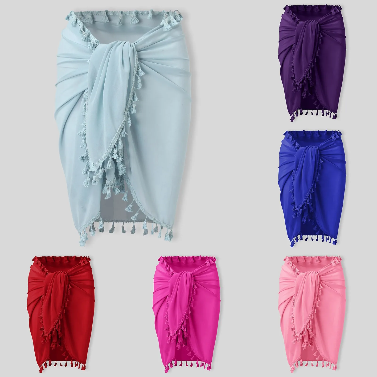 

Пляжная юбка с запахом, прозрачная шифоновая накидка на бикини, женский купальник, накидка на брюки для женщин, накидка из двух частей для ку...