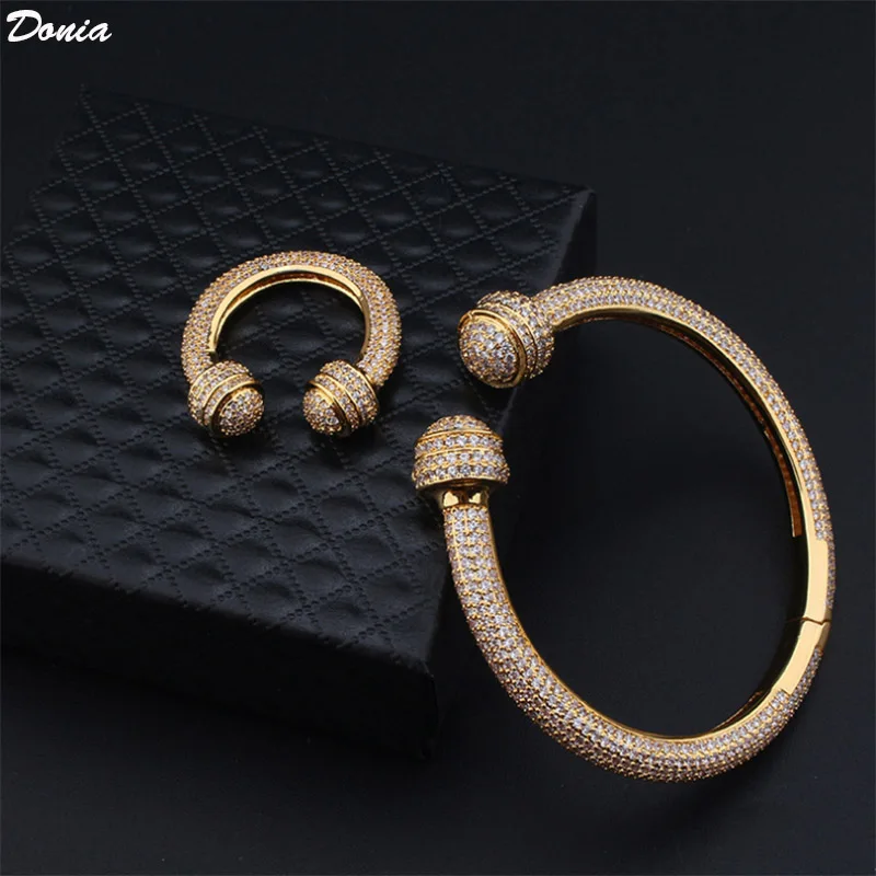 

Donia jewelry Fashion luxury ladies bracelet inlaid with aaa zircon bracelet zircon ring set Joker atmospheric hand jewelry