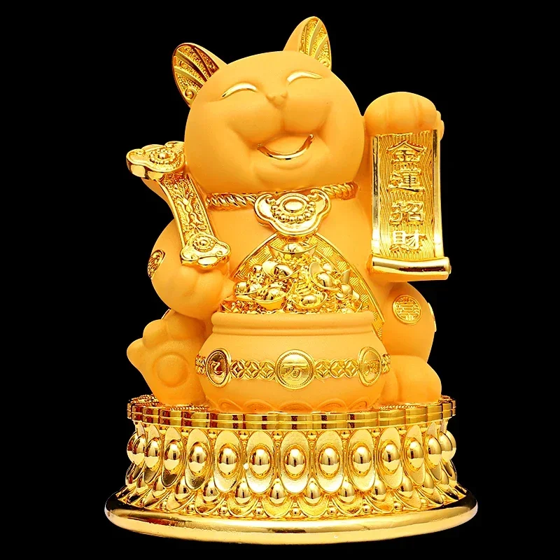 Большая Золотая Копилка-Кот на удачу украшение для дома и магазина практичное