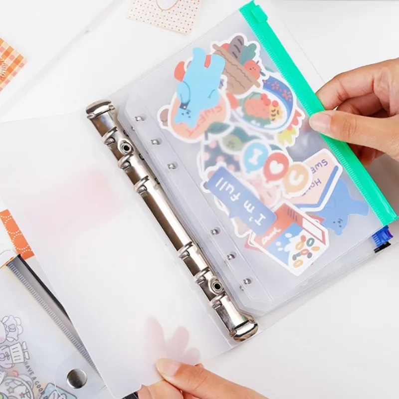 

A5/A6/ Size Plastic Zip Lock Envelope Zipper Wallet Insert Refill Organiser Folder Spiral Plan Bag Storage File Card Pack