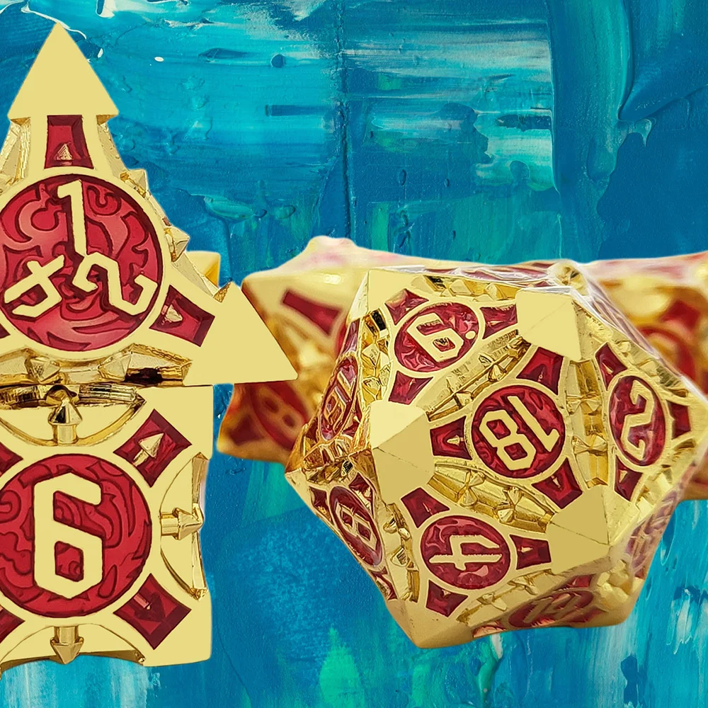 Фото Цинковый сплав DND Dice Многогранные металлические кости для Dungeon и Dragon MTG Pathfinder RPG Настольная игра D&D Набор кубиков для ролевых игр №1