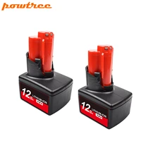 powtree 6000mah 12v battery for milwaukee m12 power tool rechargeable battery li lon c12 xc 48 11 2440 48 11 2402 48 11 2411 l10