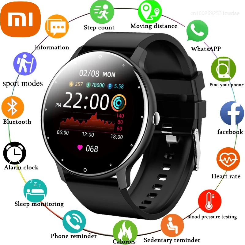 

Xiaomi New Smart Watch Men and Women Sports Watch Blood Pressure Sleep Monitor Fitness Tracker for Android IOS Phone Smart Watch