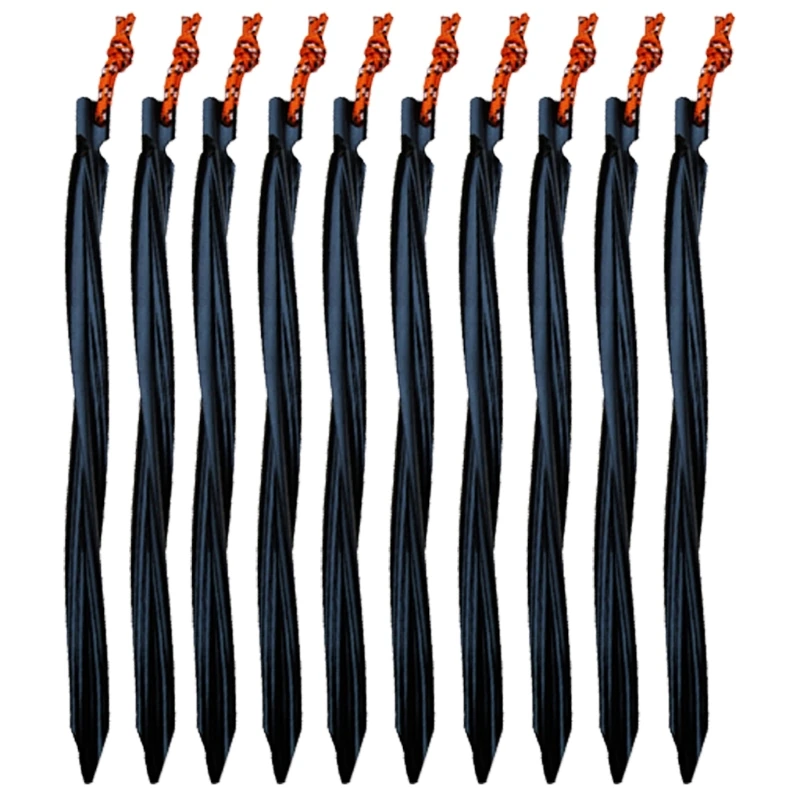 

10Pcs 25cm Heavy Duty Aluminum Alloy Tent Pegs Camping Garden Stakes Ground Nail