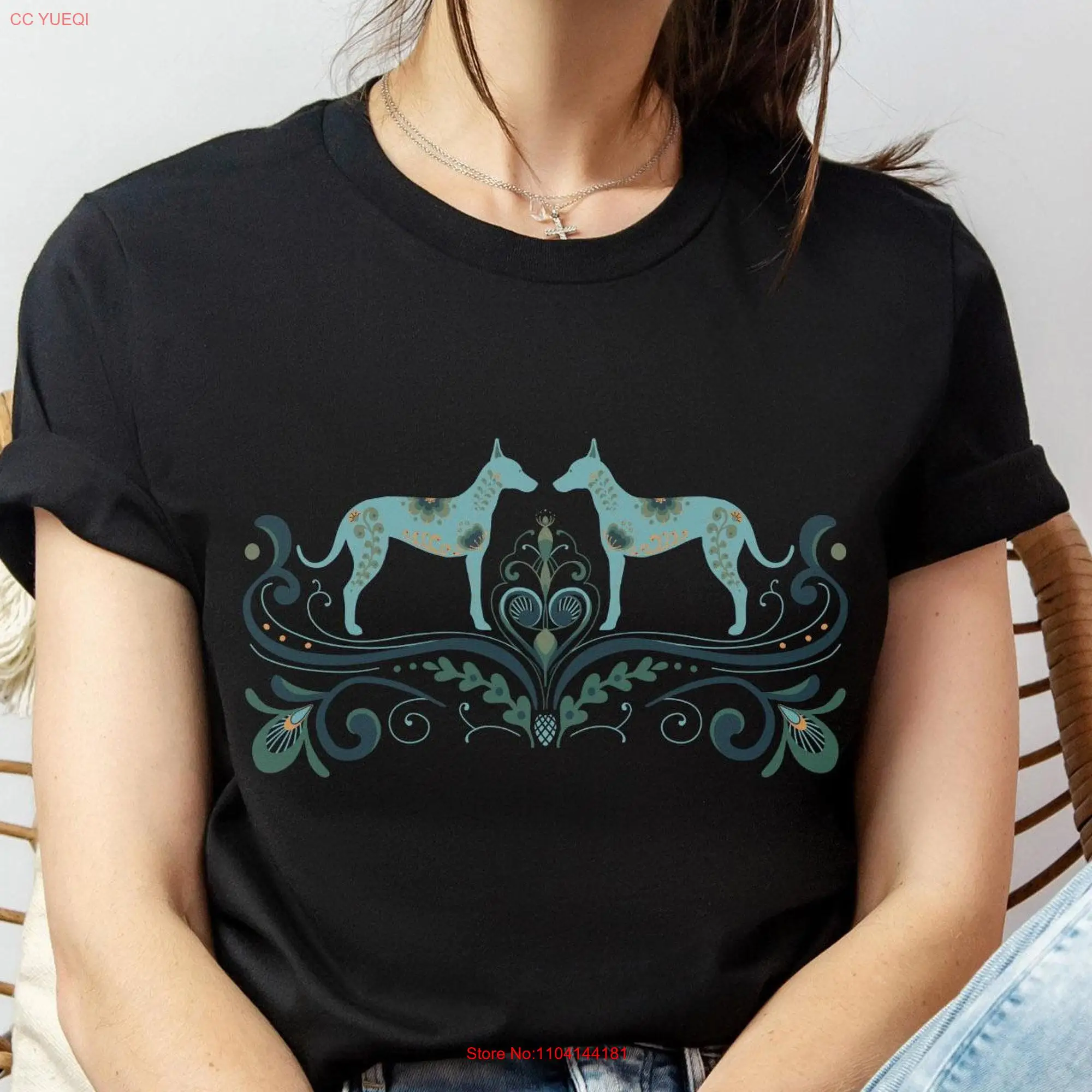 Футболка с длинным или коротким рукавом изображением собаки