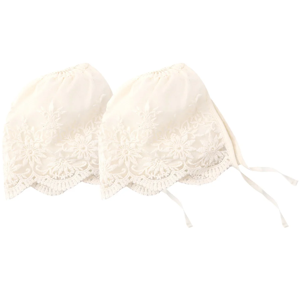 

2 Pcs Summer Hats Baby Lace Newborn Bonnets 0-3 Months Silk Dedication Gift Girl