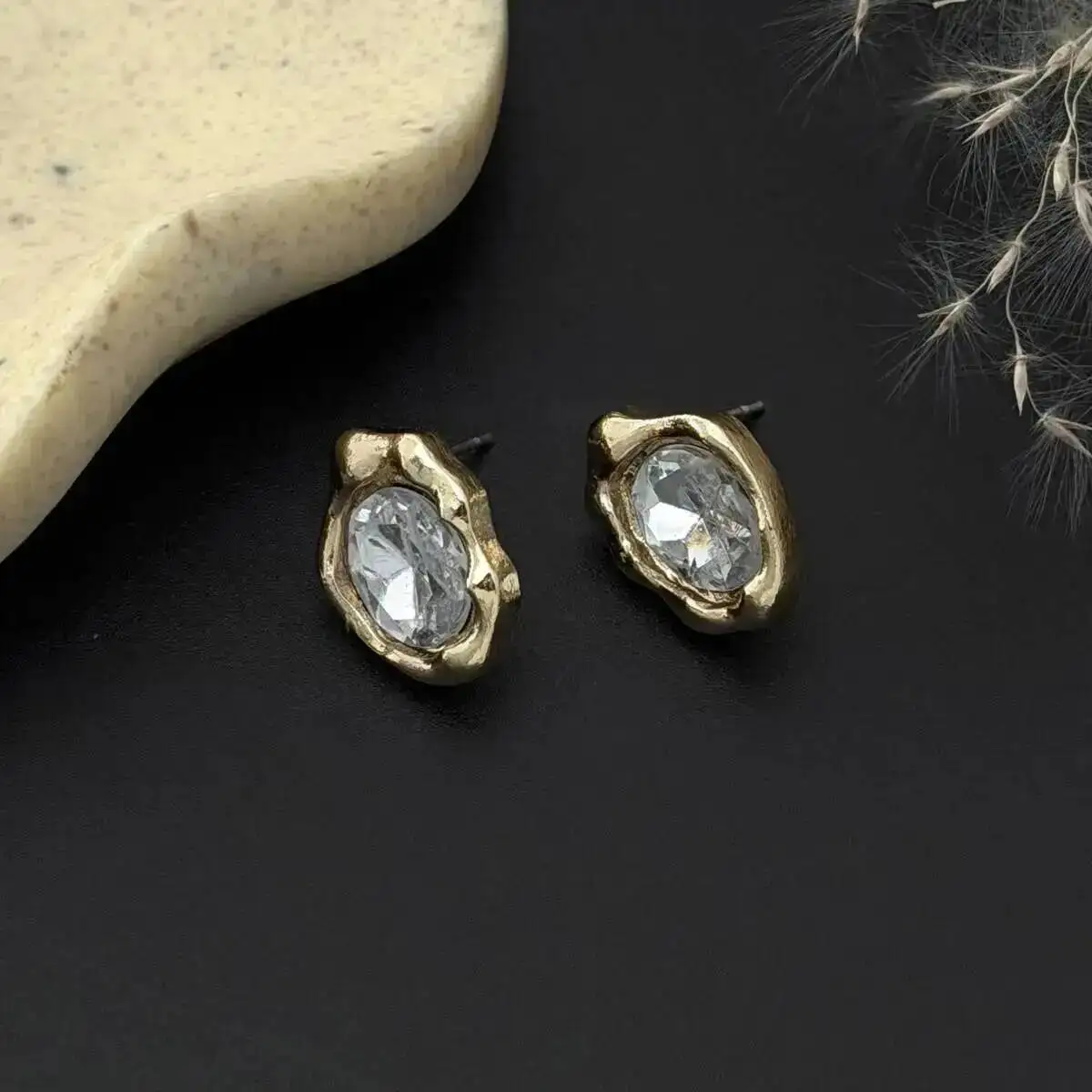 Серьги-гвоздики SHIXIN, 1 пара, модные, изысканные, из акрила со стразами, золотистого цвета, для женщин, на каждый день, парные украшения, подарок. (art.: 3920dbf3f1cfd) - 3920dbf3f1cfd