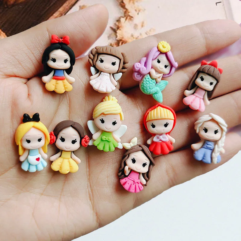 

20 PCS Cute Cartoon Princess Series Resin Kawaii Pendant Key Chain Necklace Pendant DIY Decoration Accessories A30