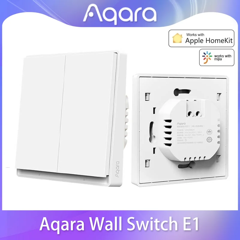 

Aqara Smart Wall Switch E1 ZigBee 3.0 Smart Home Wireless Key Light Switch Fire Wire With NO Neutral For Xiaomi Mi Home Homekit