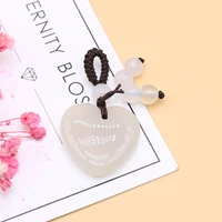 natural stone key chain heart shape white agate keychain for women men jewelry accessories gift size 25x25mm