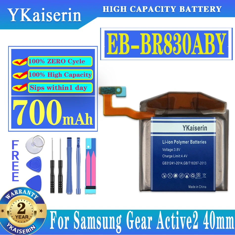 

YKaiserin EB-BR830ABY Battery For Samsung Galaxy Watch Active 2 Active2 40mm SM-R835 SM-R830 Genuine Battery 700mAh + Free Tools