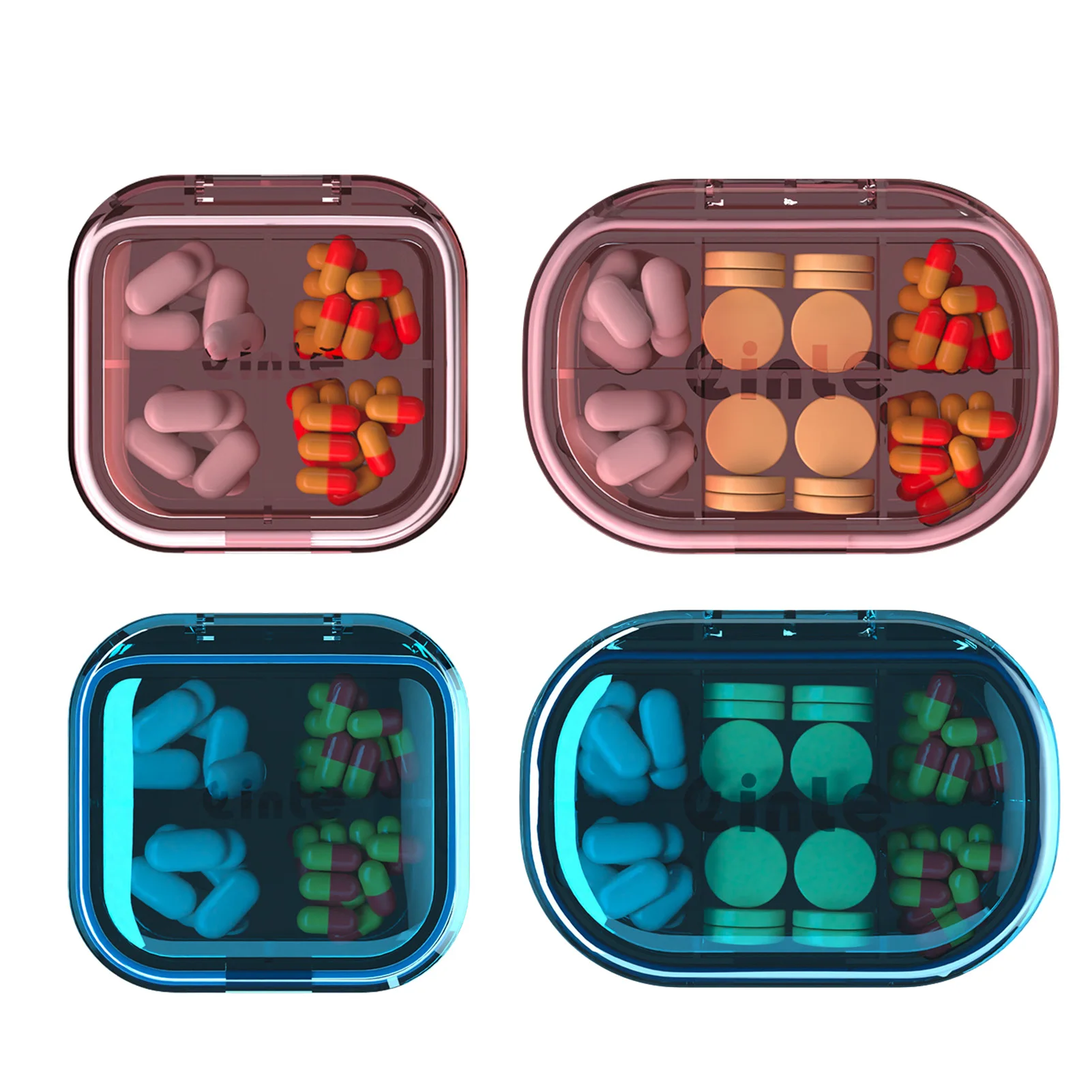 

Compartments Pill Dispenser Large Capacity Pill Organisers 6 Grids Green Medicine Box BPA Free With Moisture-Proof Design For