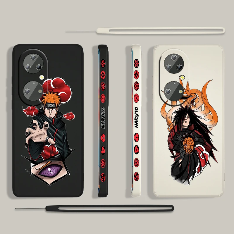

Anime Naruto Boy Cool For Huawei P50 P40 P30 P20 P Smart Z Pro Plus 2019 2021 Liquid Left Rope Phone Case Coque Cover Capa Shell