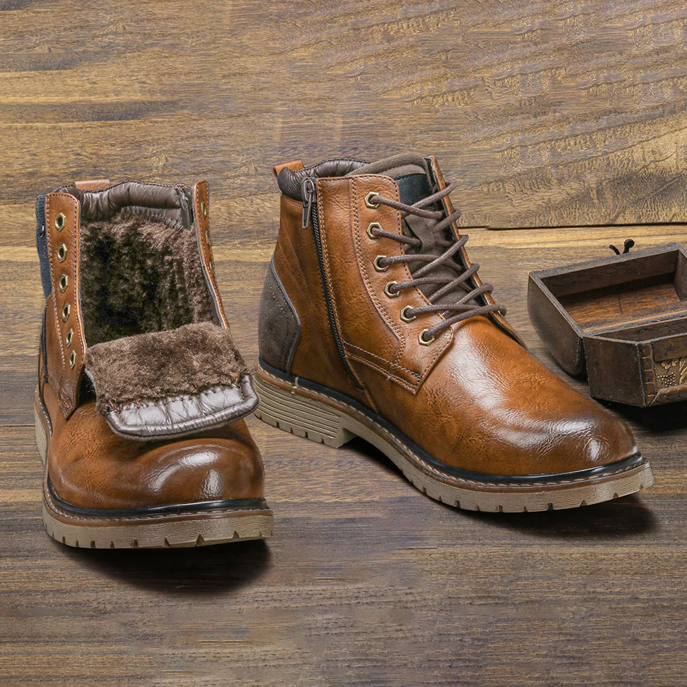 

Winter Boots for Men Warm Non-Slip Comfortable Men's Snow Shoes Boots Leather Leather Shoes for Men Luxury Shoes Work Boots