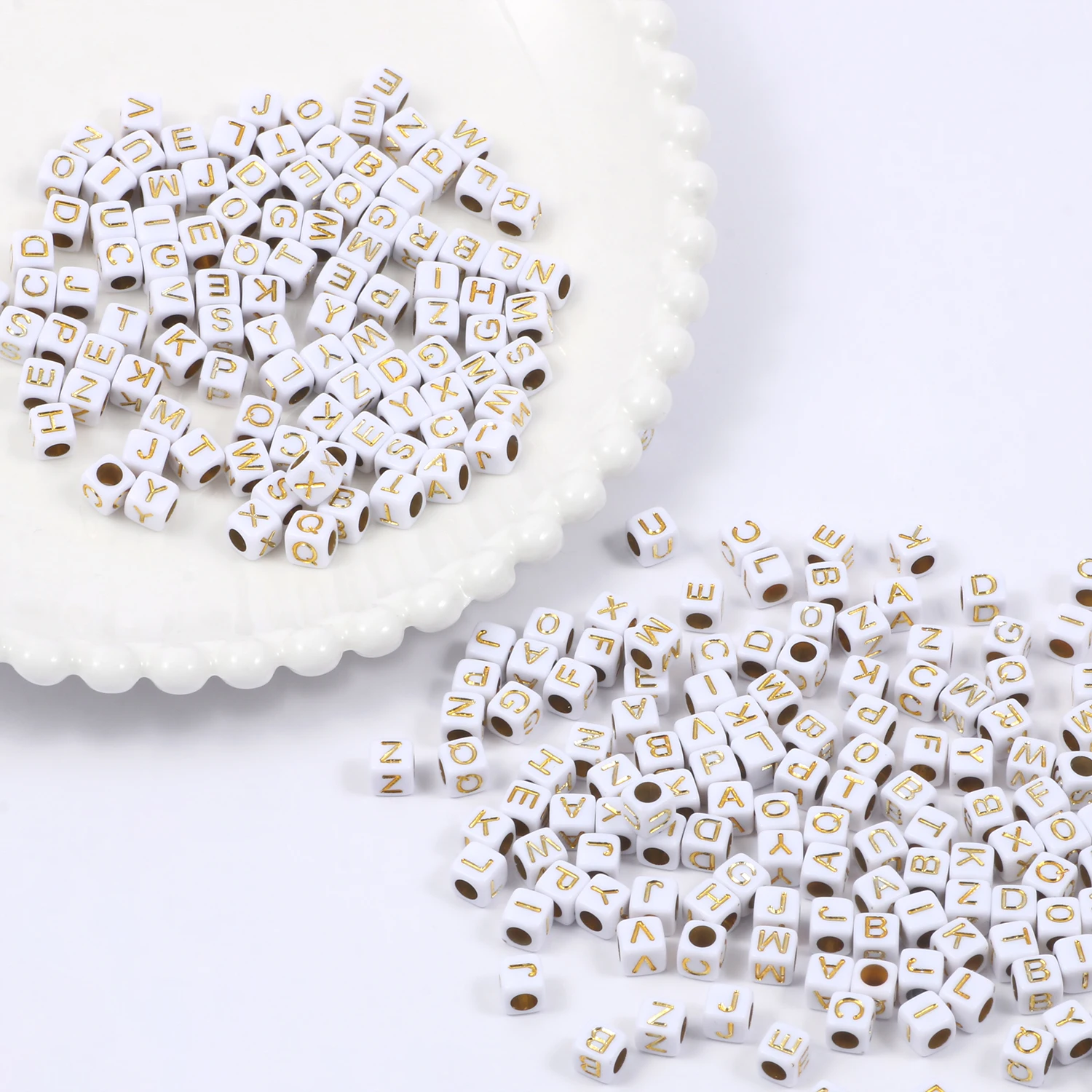 100-500 шт. Квадратные бусины с надписью | Украшения и аксессуары