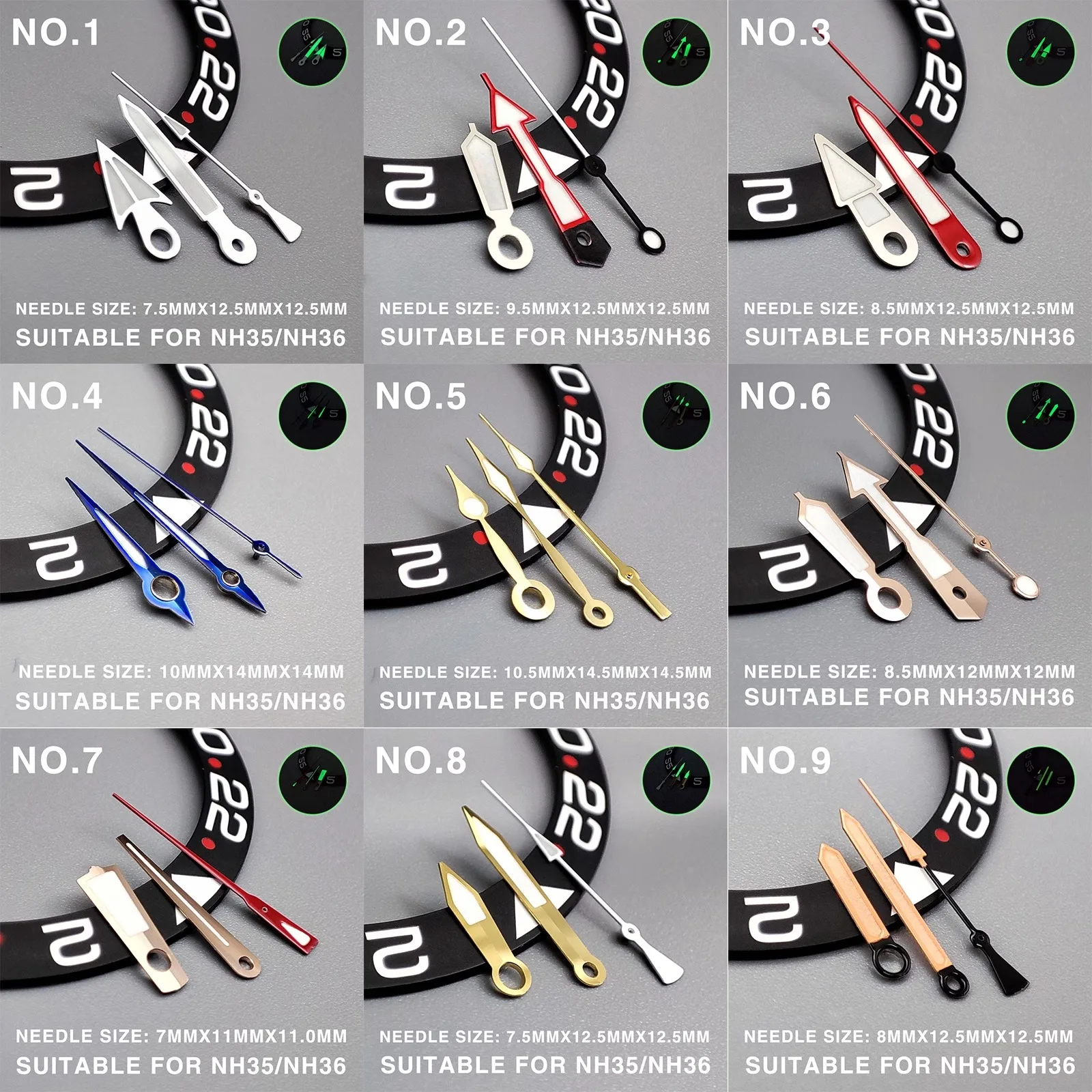 Аксессуары для часов NH35 стрелки светящиеся Mercedes/стрелки подходят NH36/4R механизм