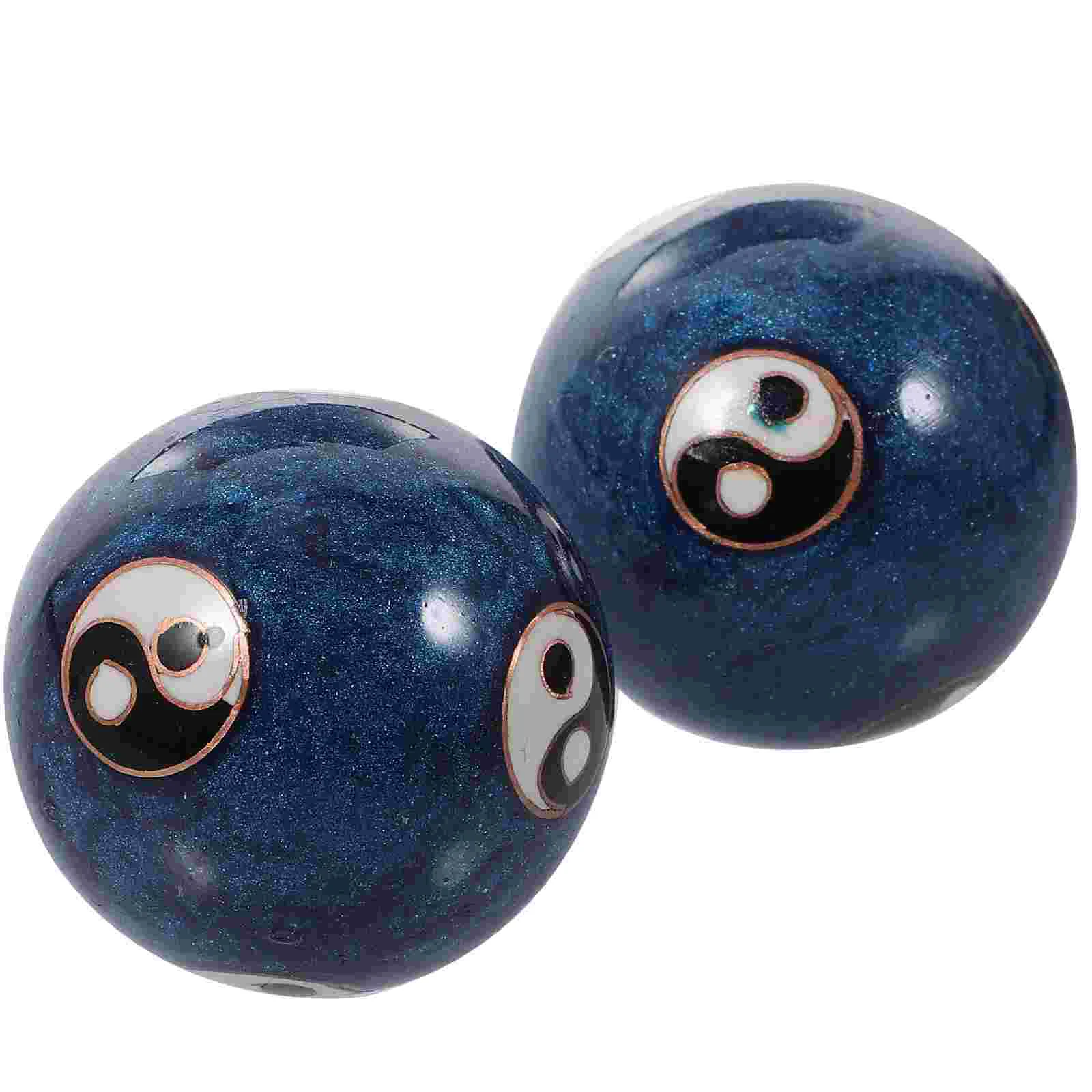 

Hand Baoding Exercise Chinese Health Enamel Sound Stress Asian Handball Fitness Relieve Vintage Blue Traditional Finger Healthy