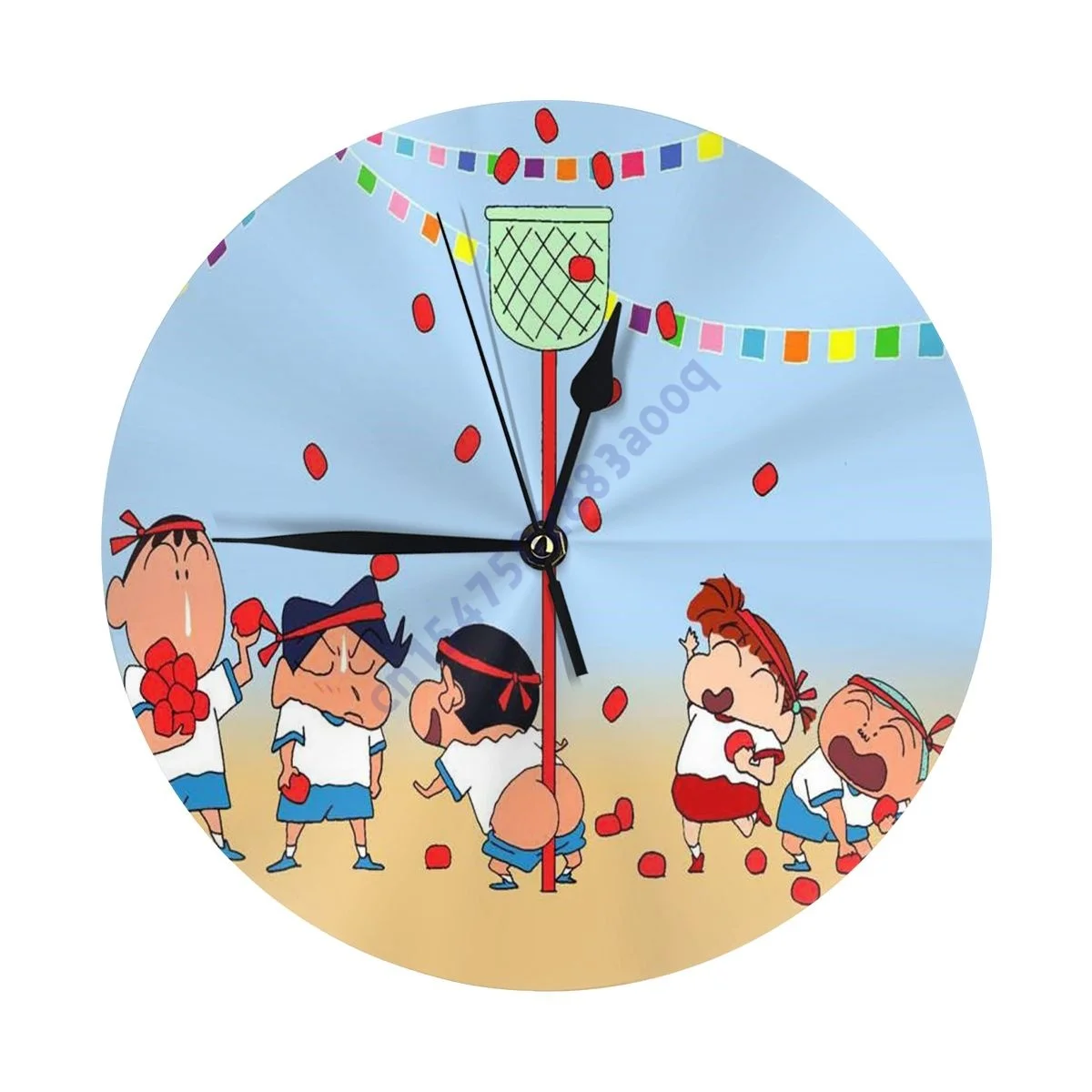 

Crayon Shinchan wall clock household retro French color country decoration no tick mute retro round clock luxury living room