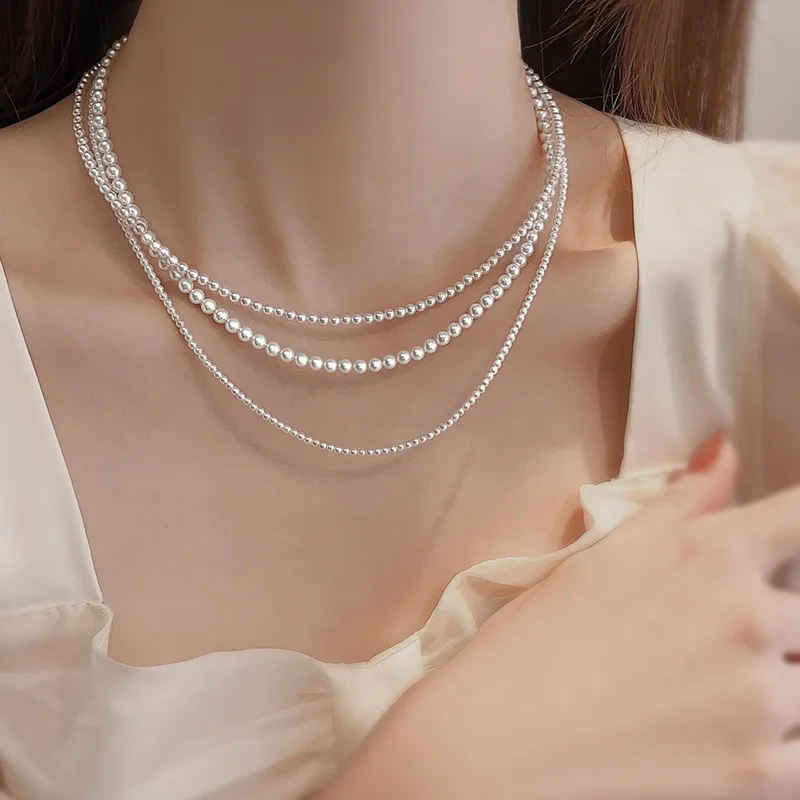 

Женское Ожерелье с жемчугом Shi Jia из стерлингового серебра 925 пробы, новинка 2023, эксклюзивный дизайн, нишевая цепочка на ключицу, чокер на лето