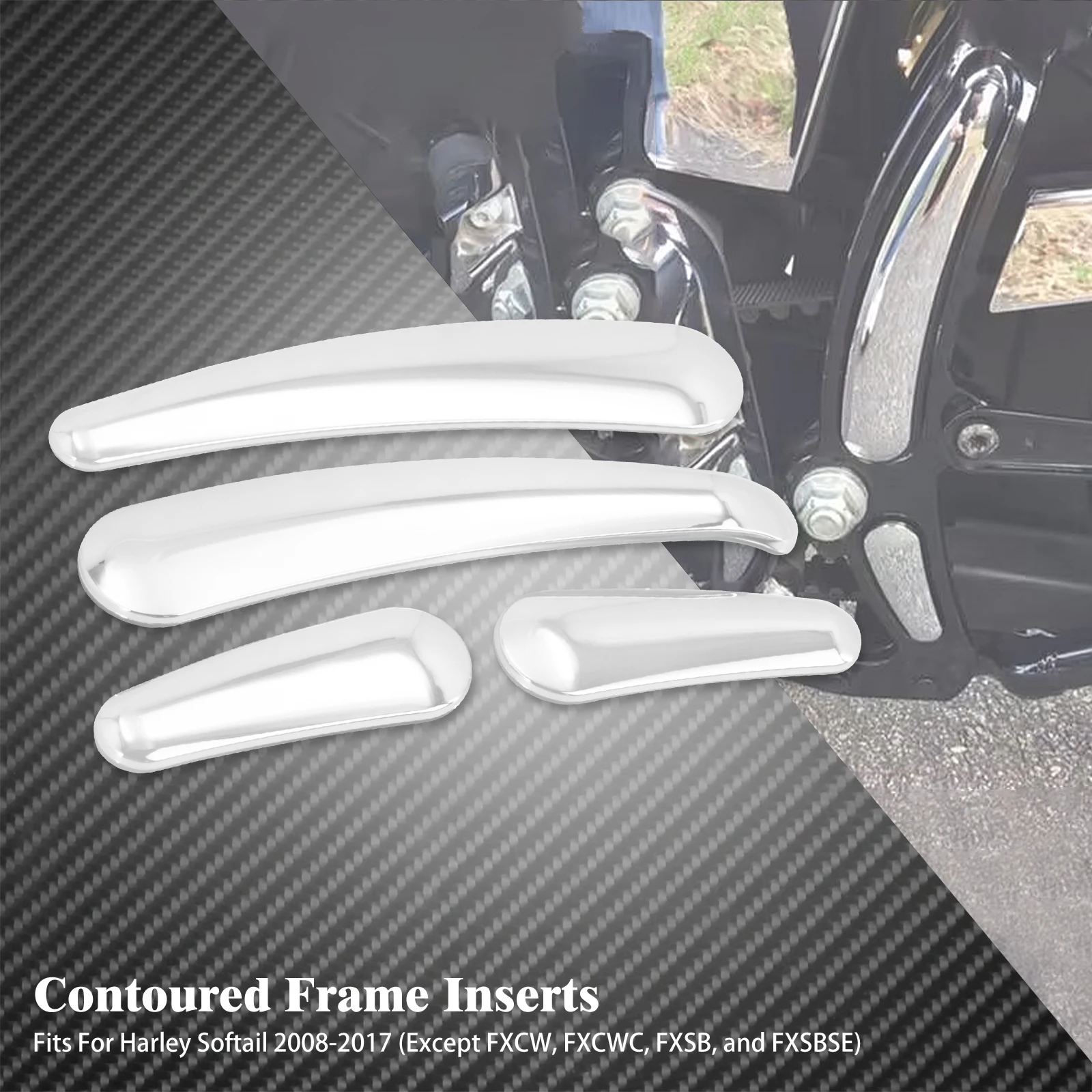 

4xМотоциклетная 3D рамка маятника, хромированная крышка для Harley Heritage Softail Custom Fat Boy Lo Deluxe FLSTN FXSTC 2008-2017