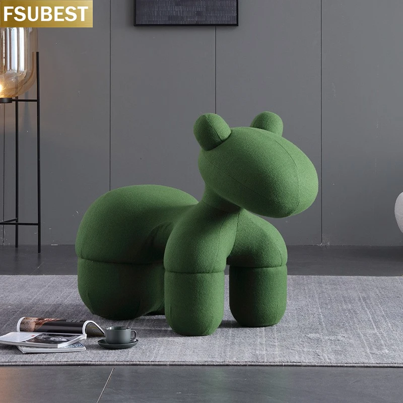 

FSUBEST Hot Sale Animal Cute Kids Chair Living Room Sofa Child Baby Toy Pony Velvet Fabric Cover Chairs For kids