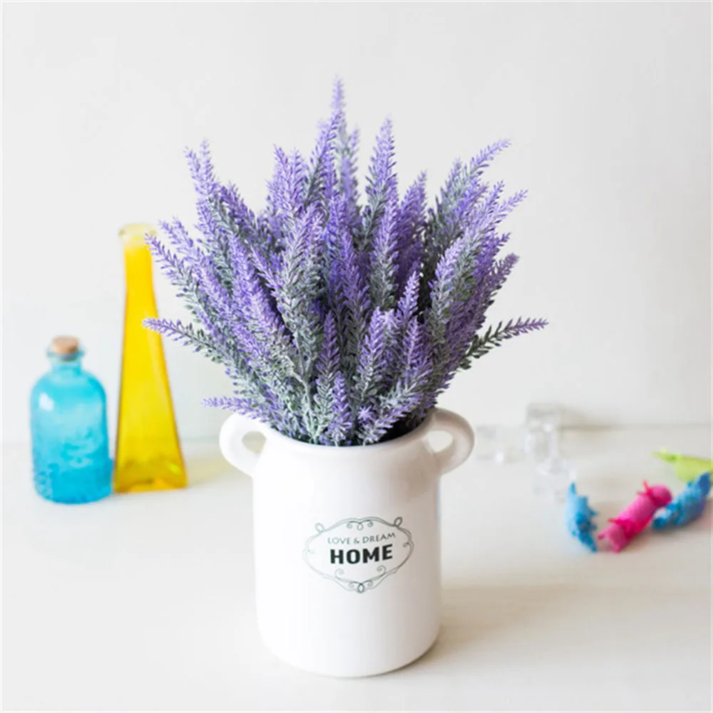 

1/3 Bundles Artificial Flowers Decoration Flocked Lavender Bundle Wedding Bouquet Indoor Outdoor Home Kitchen Sztuczne Kwiaty